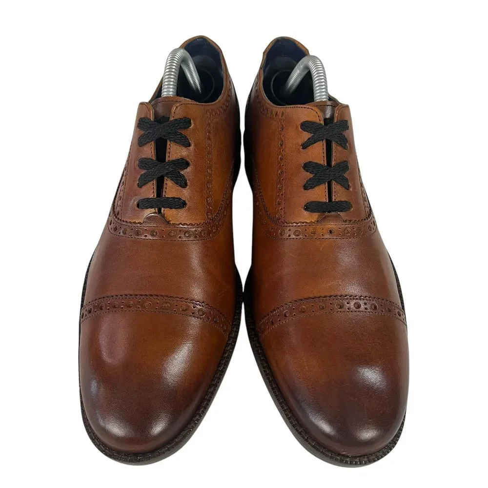 Cole Haan Ross Dustin‎ Cap Brown Leather Wingtip Oxford Shoes Mens Size 8.5